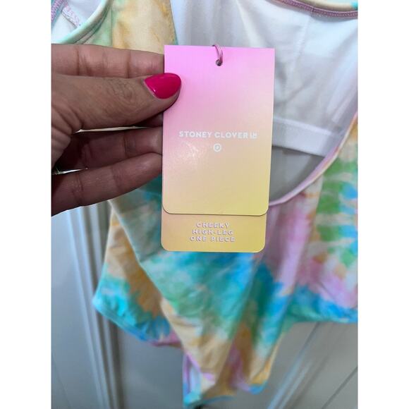 NWT Stoney Clover Lane Women's Tie-Dye One‎ Piece Swimsuit Size Small Multicolor - Picture 3 of 7